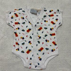 White and Multicolor Kids One Piece